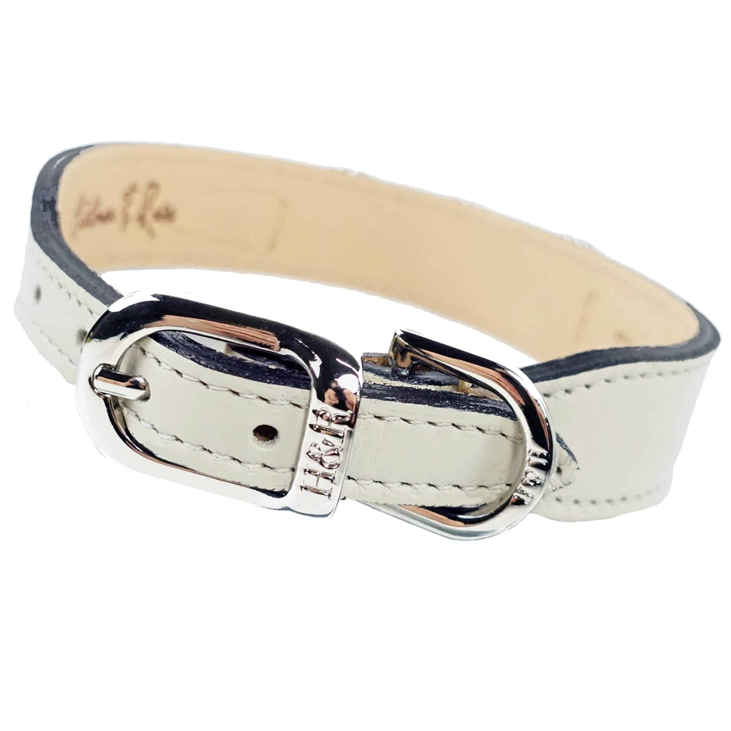 Athena in Eggshell & Nickel Dog Collar image 2