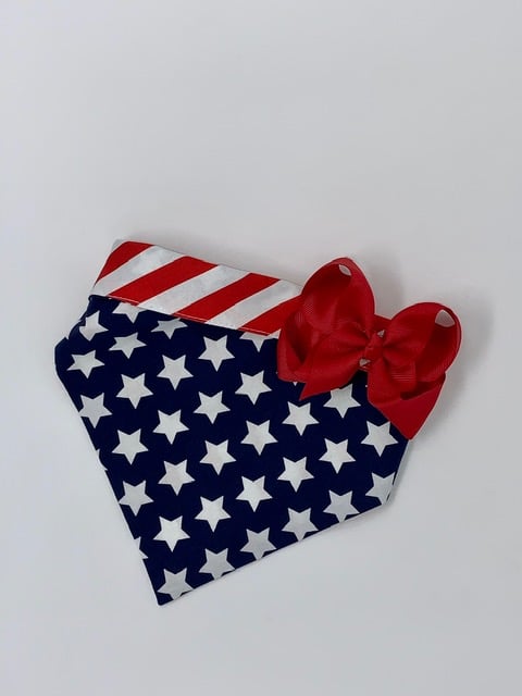 Flag Dog Bandana with Bow image 2