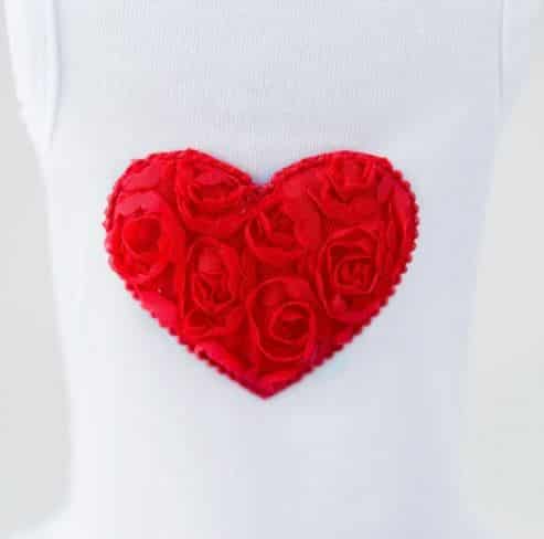 Laced Puff Heart Dog Dress - Red image 1
