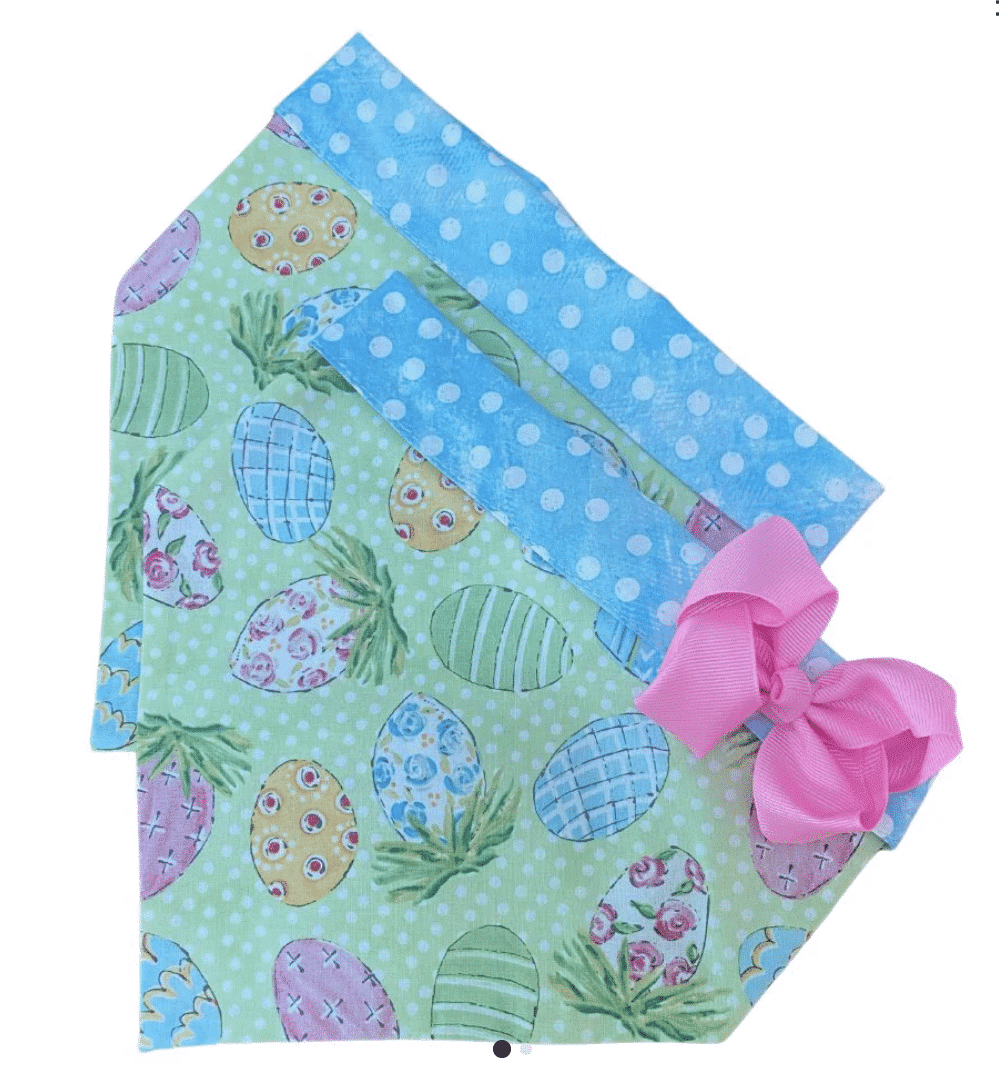 Eggs on Green Dog Bandana no bow image 0