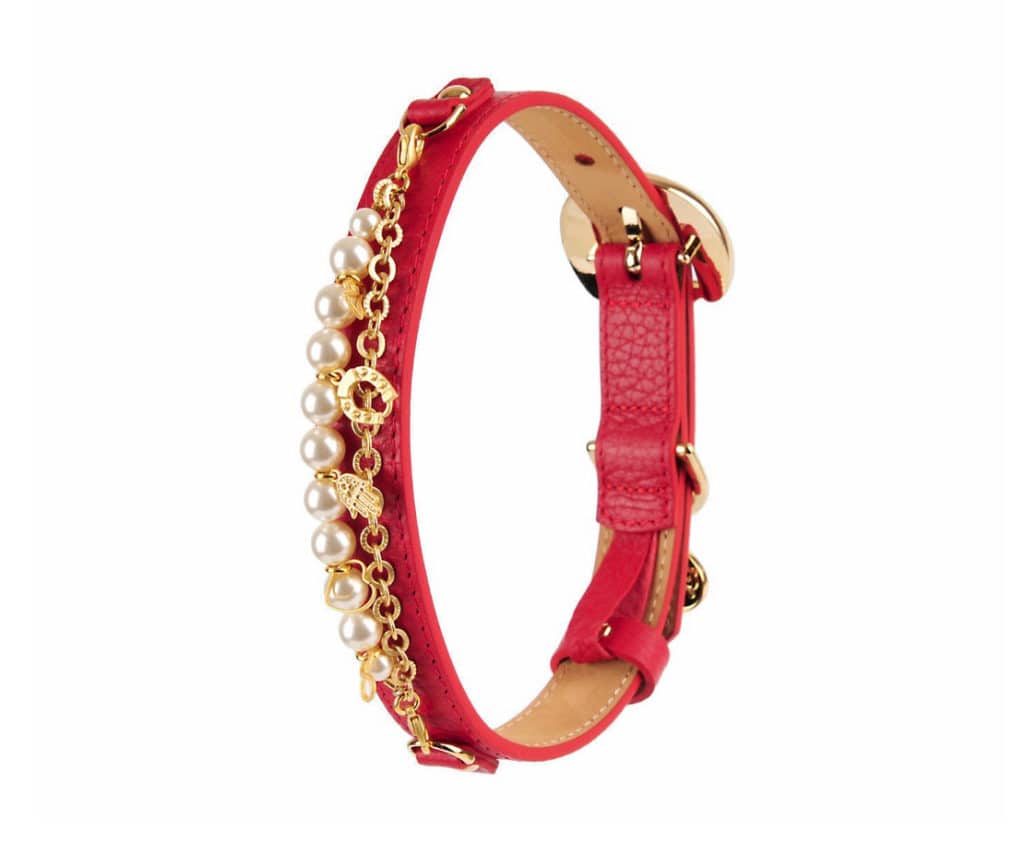 Monalisa Dog Collar Red image 0