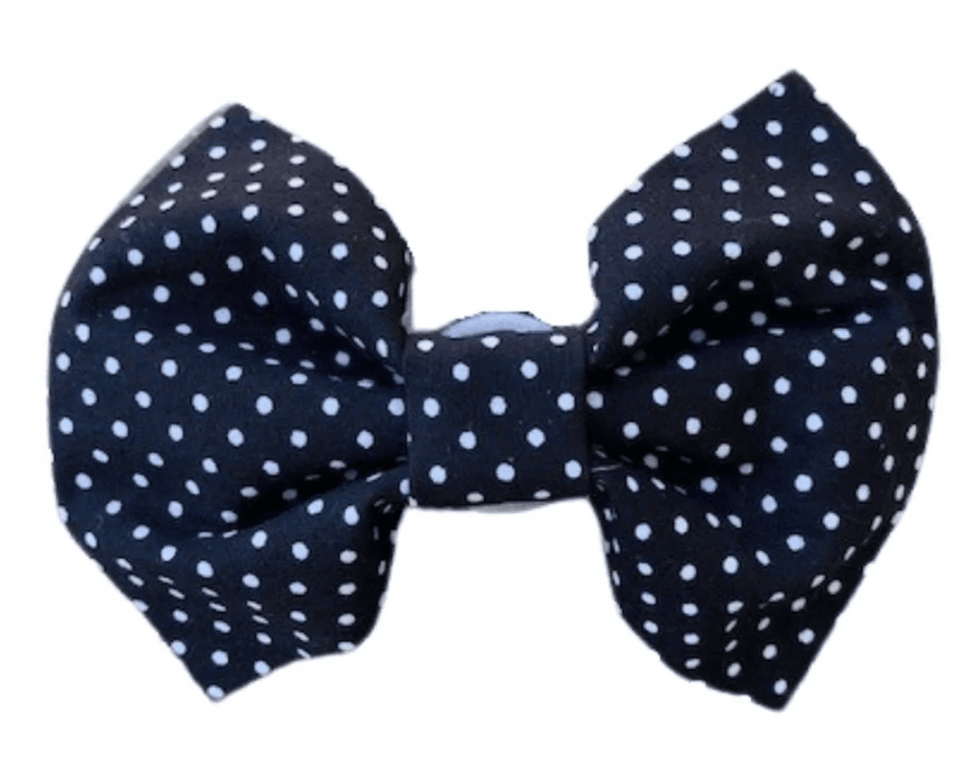 Black & White Poka-Dot Dog Bow Tie image 0