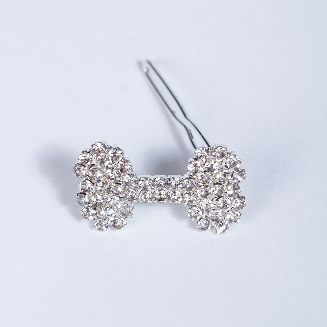 Crystal Bone Barrette - Silver image 0