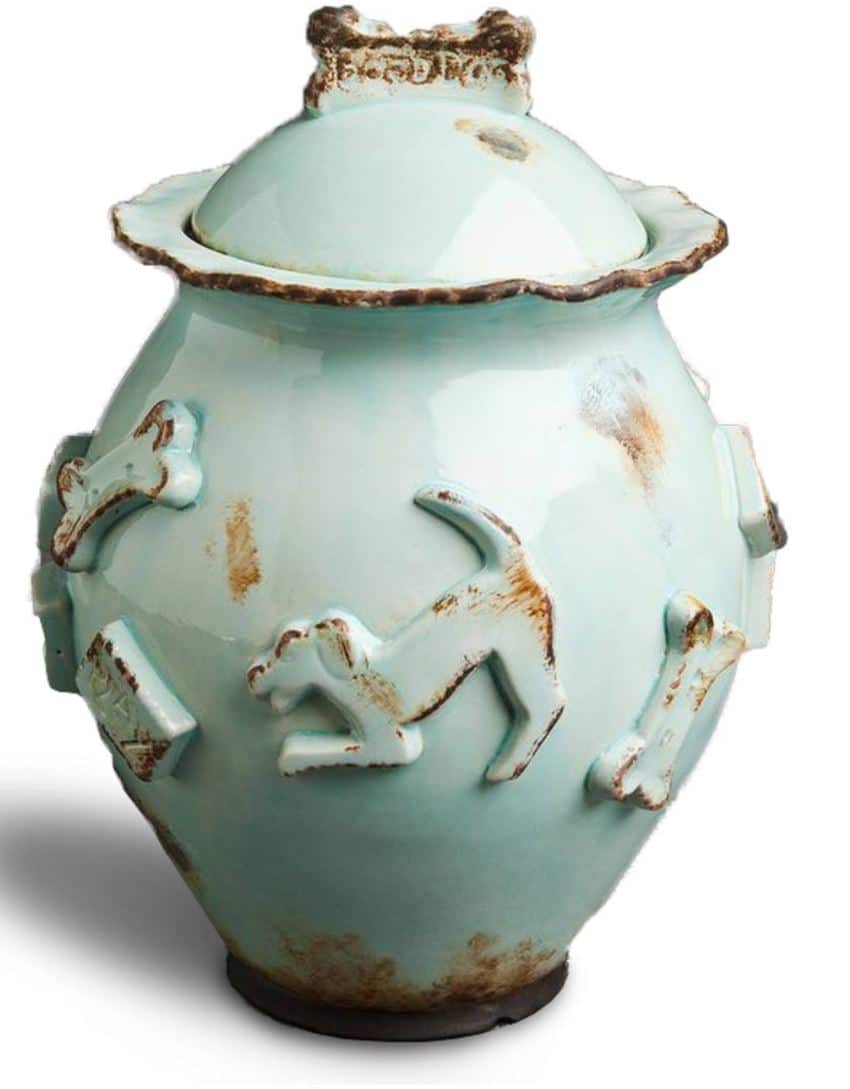 Ceramic Dog Treat Jar - Baby Blue image 0