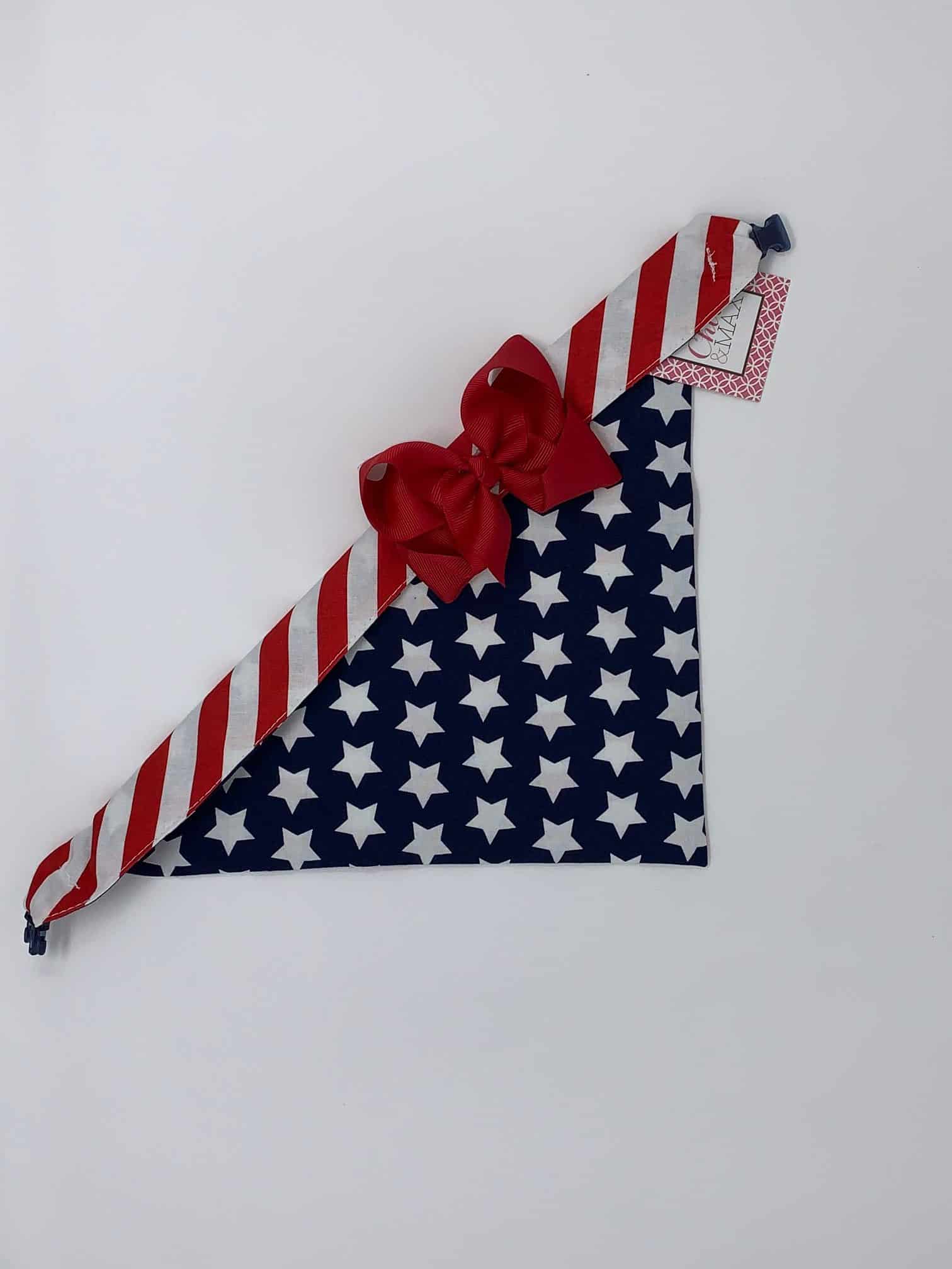 Flag Dog Bandana with Bow image 3