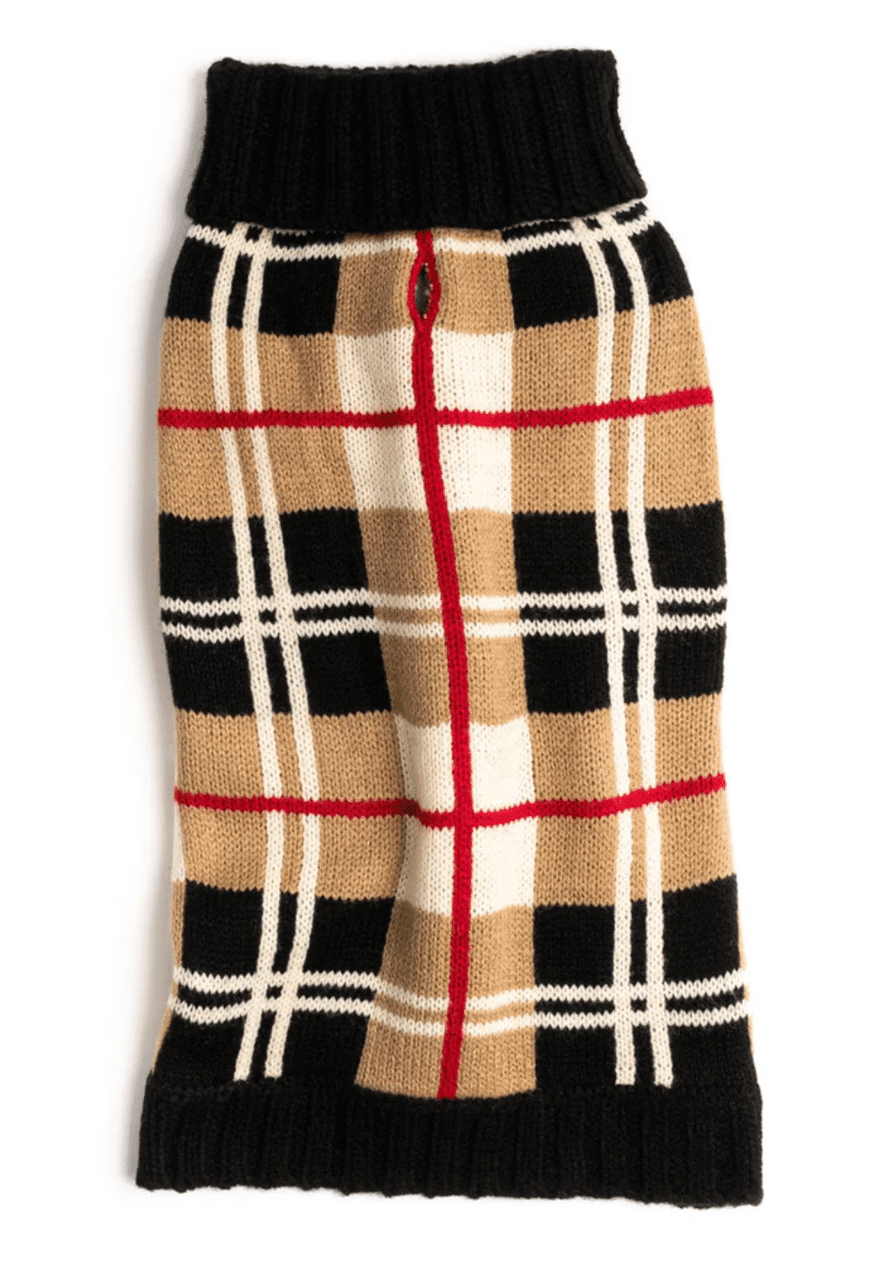 Multi Plaid Dog Sweater - Camel image 2