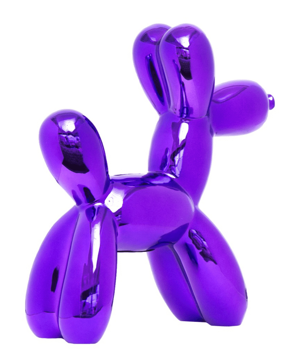 Purple 12" Ceramic Balloon Dog Bank image 1