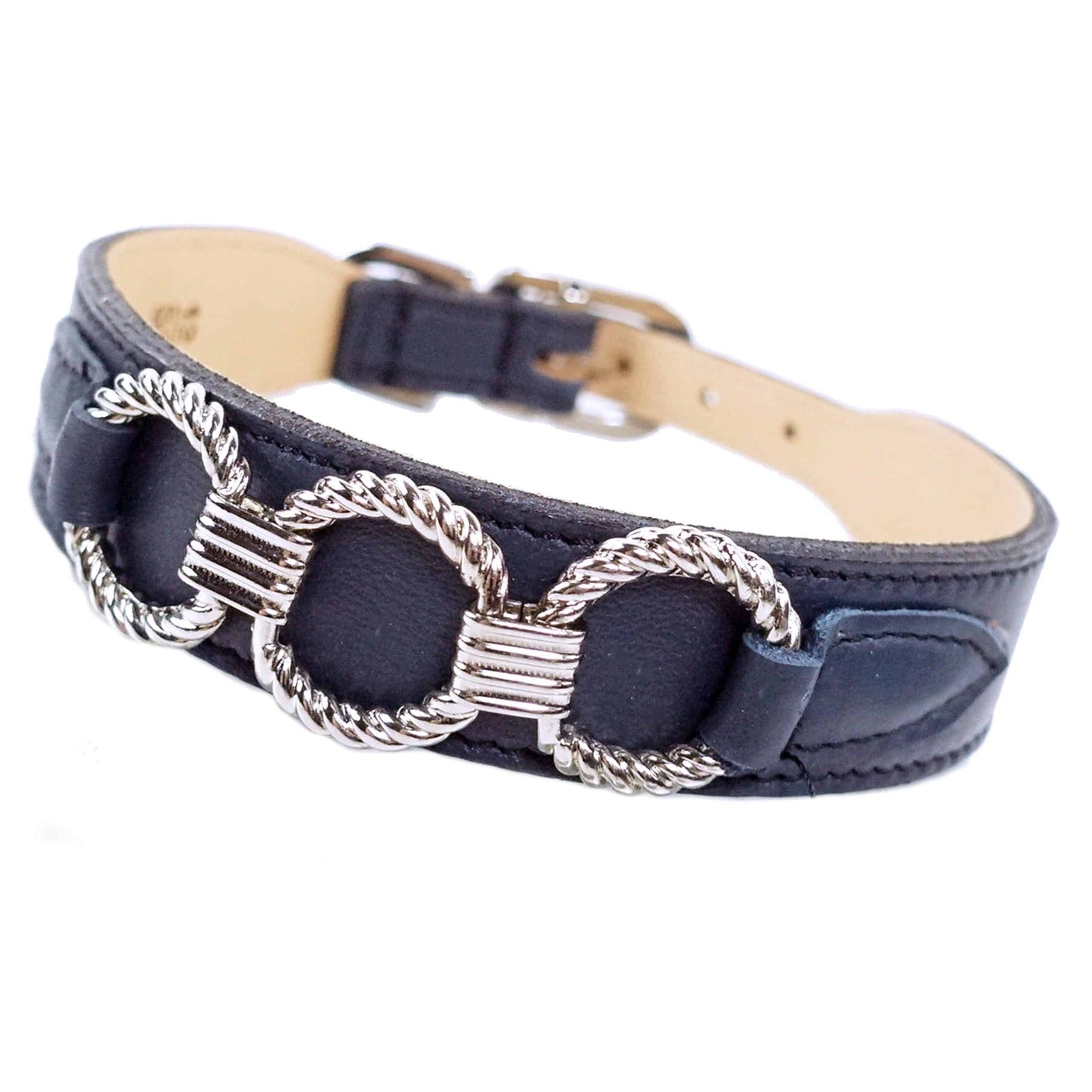 Athena Dog Collar in French Navy & Nickel 2 – PUCCI Cafe