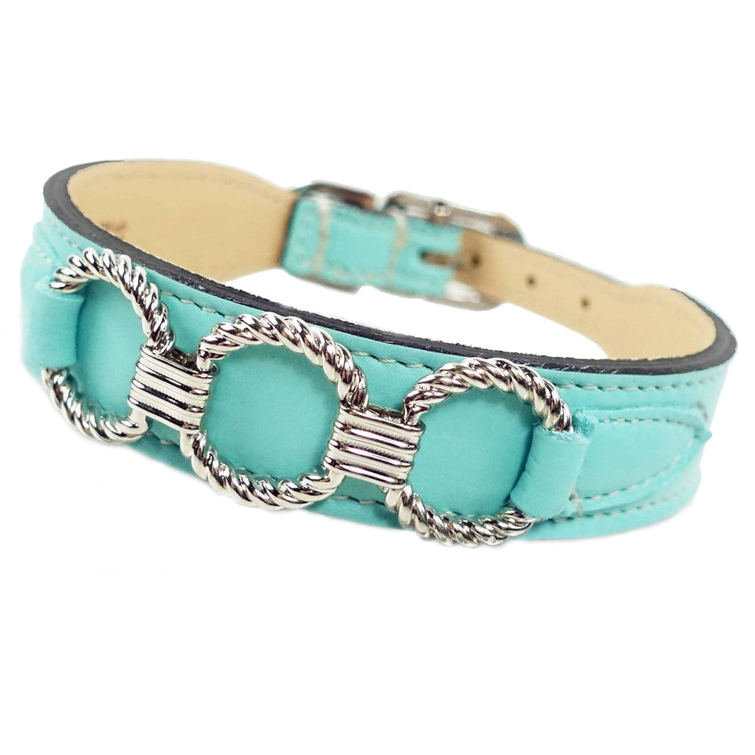 Athena Dog Collar in Turquoise & Nickel 2 – PUCCI Cafe