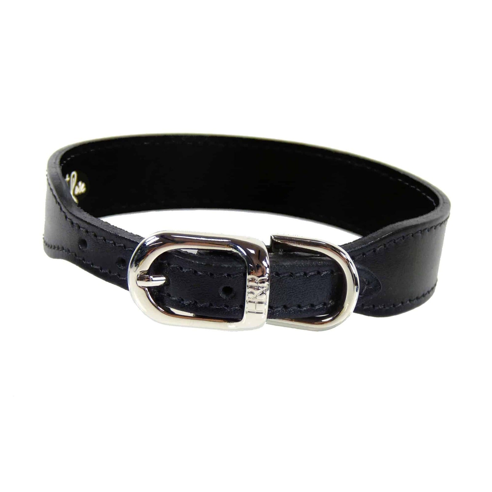 Belmont Dog Collar in Jet Black & Nickel