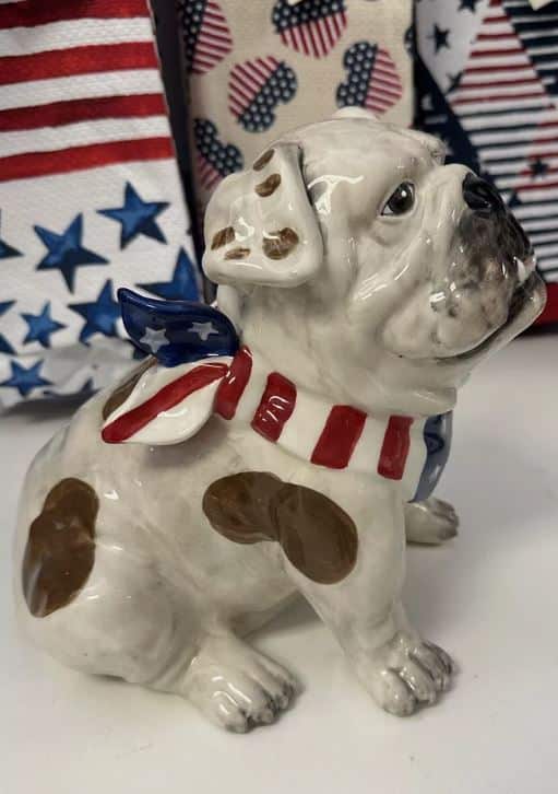 Stars and Stripes Forever Bulldog Dog Treat Jar image 2