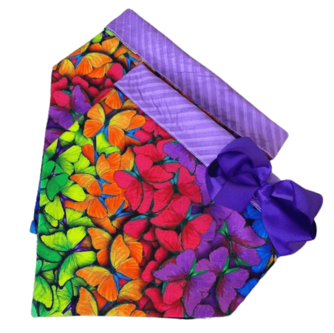 Rainbow Butterflies Dog Bandana no bow image 0