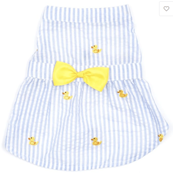 Lt. Blue Stripe Rubber Duck Dog Dress image 0