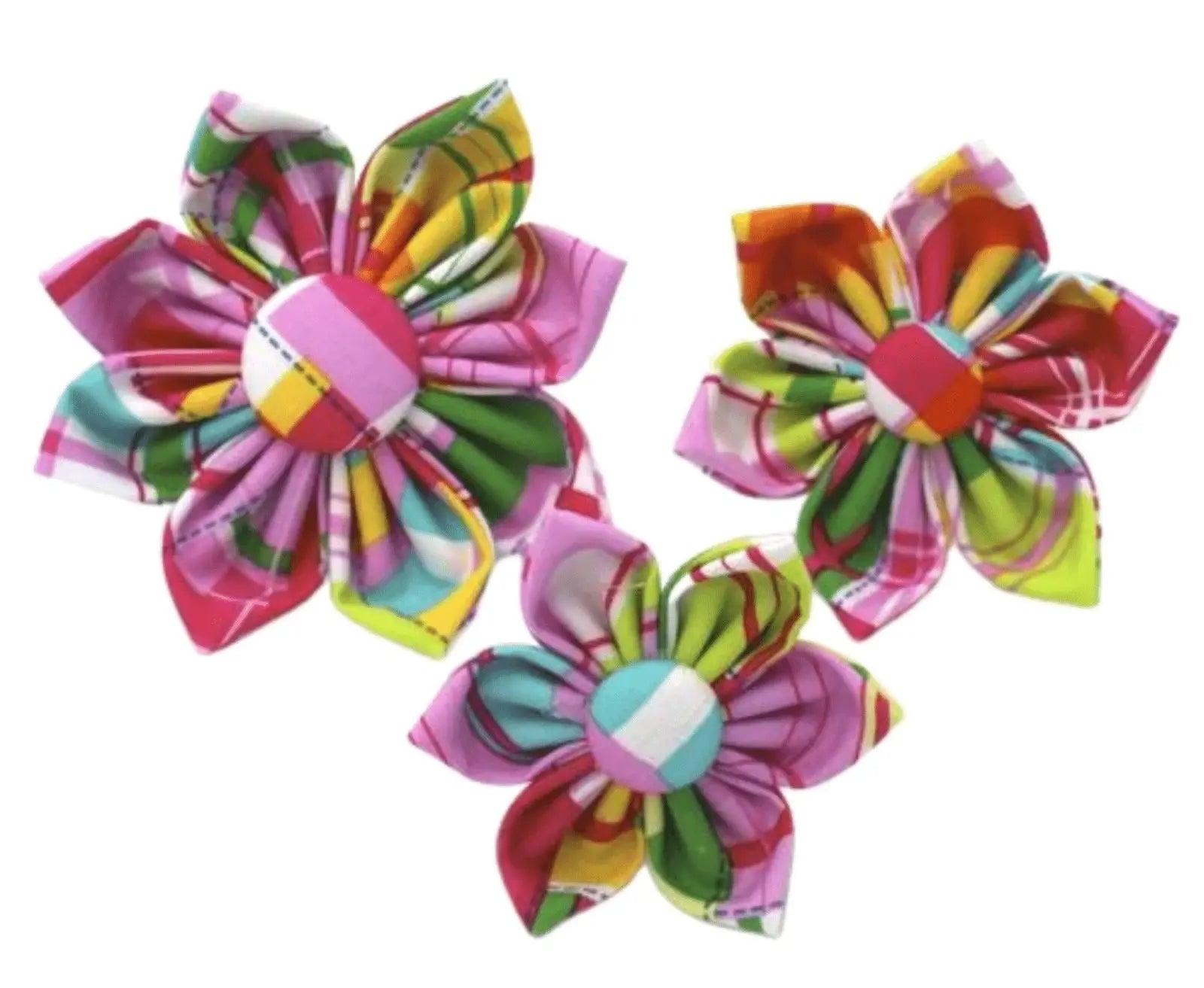 PUCCI Cafe Pink Madras Flower for Dog Collar