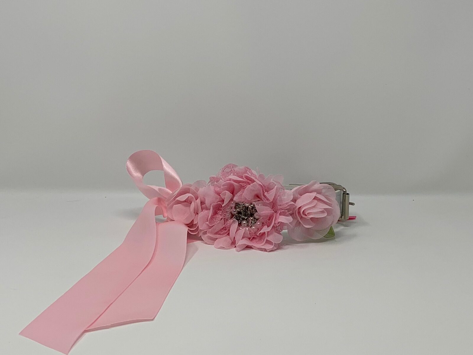 Wedding white – pink Rhinestone collar – puccicafe.com