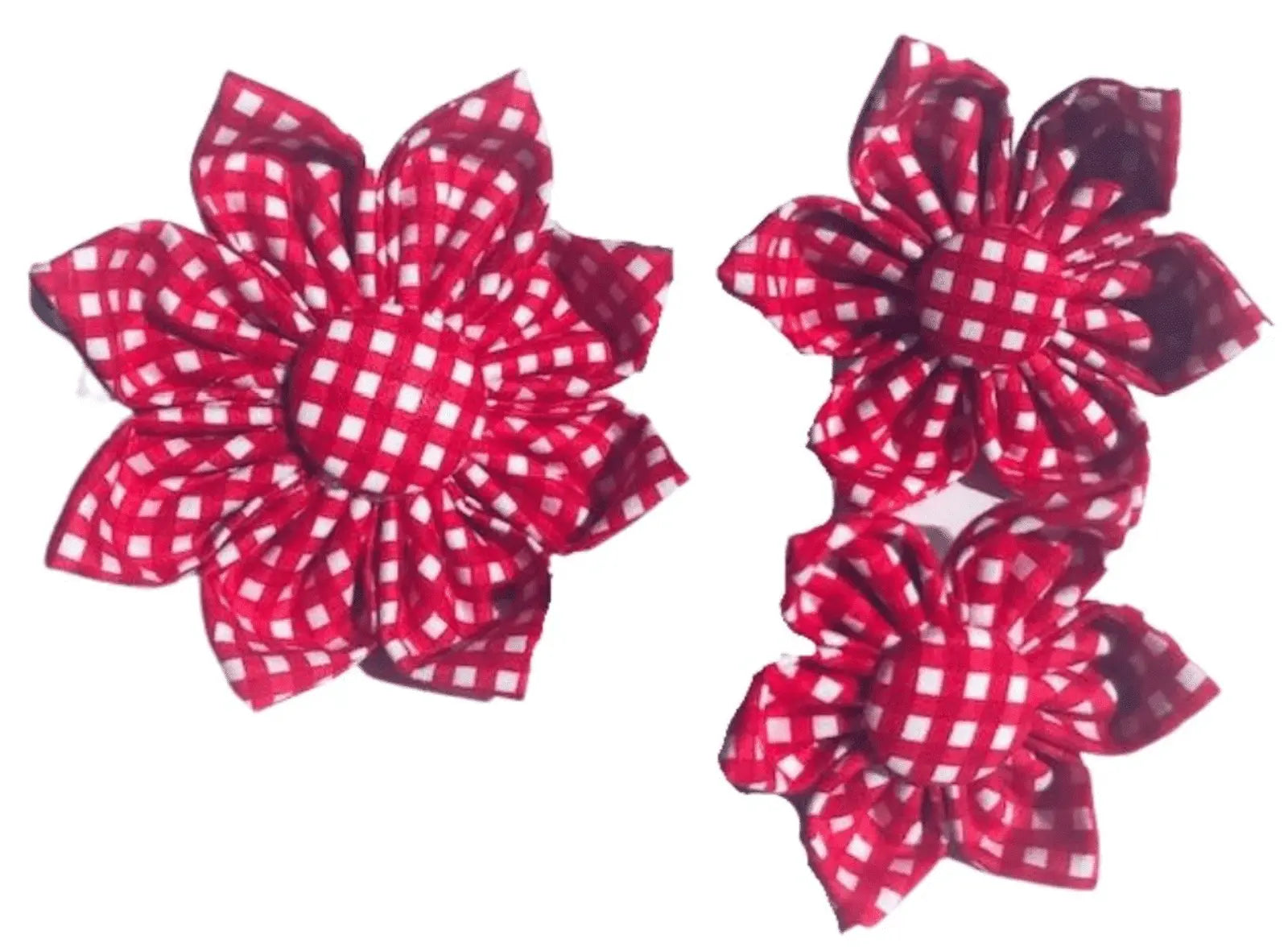 PUCCI Cafe Red Gingham Flower for Dog Collar