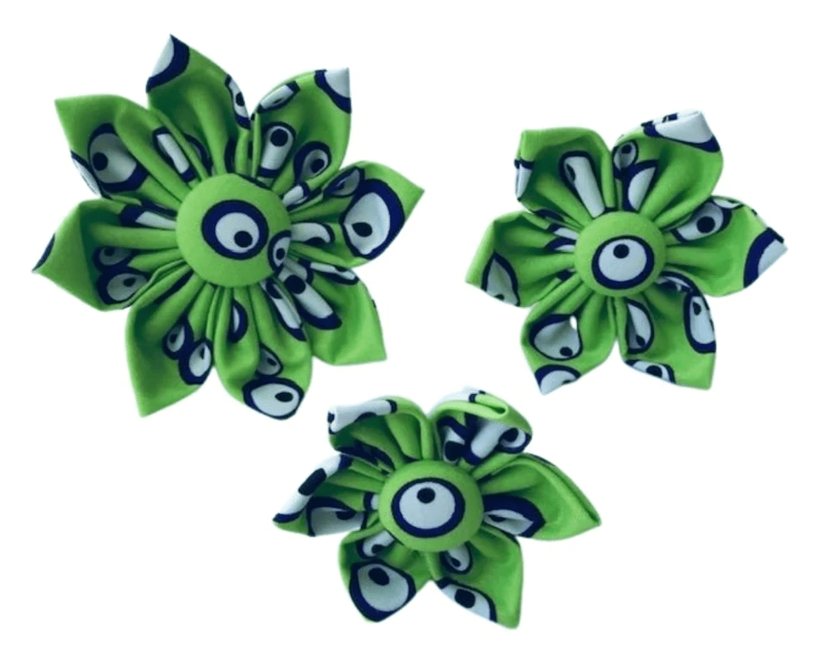 Glow in the Dark Googly Eyes Flower for Dog Collar image 0
