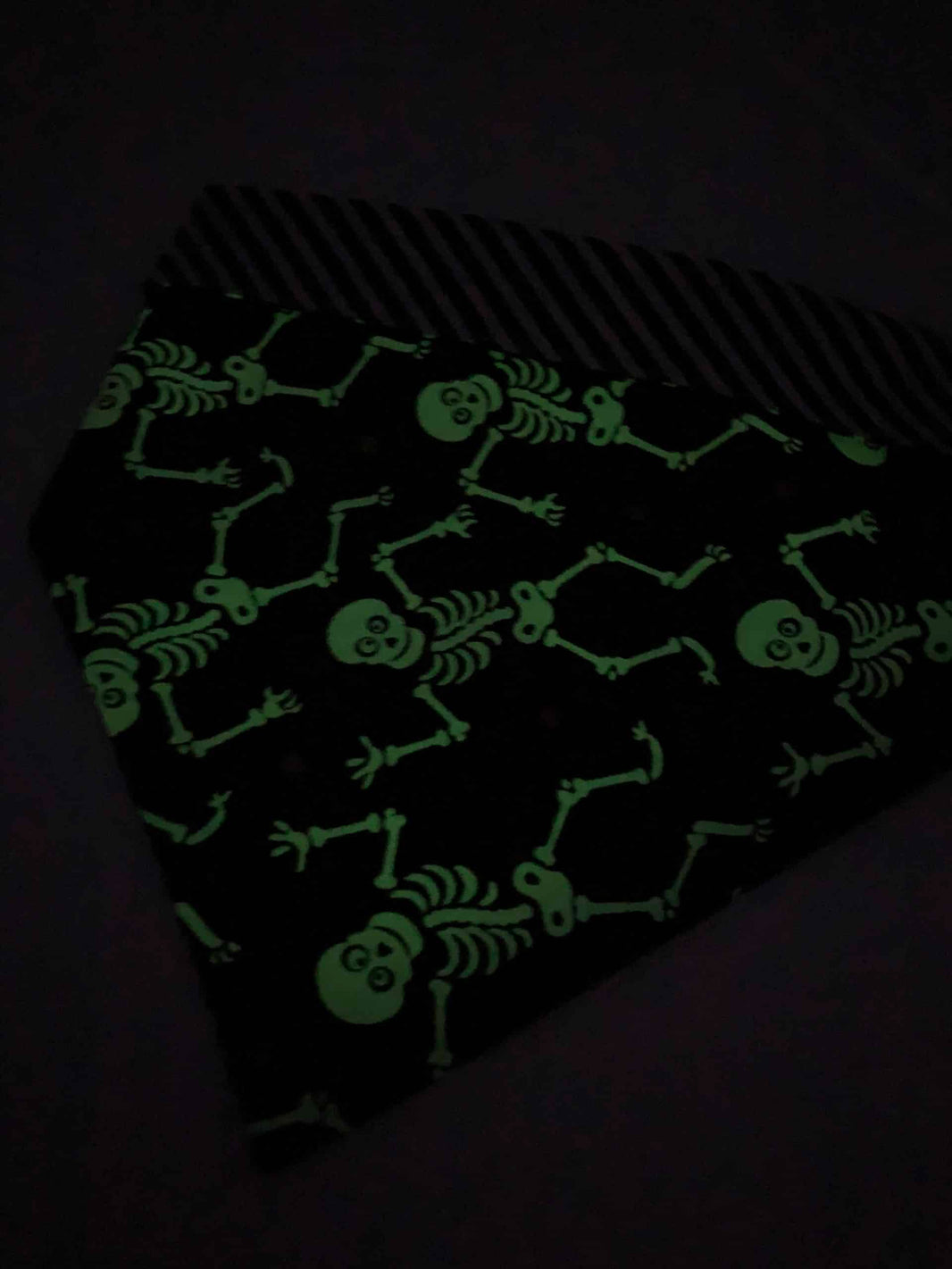 Skeletons Glow In The Dark Dog Bandana with Bow image 1