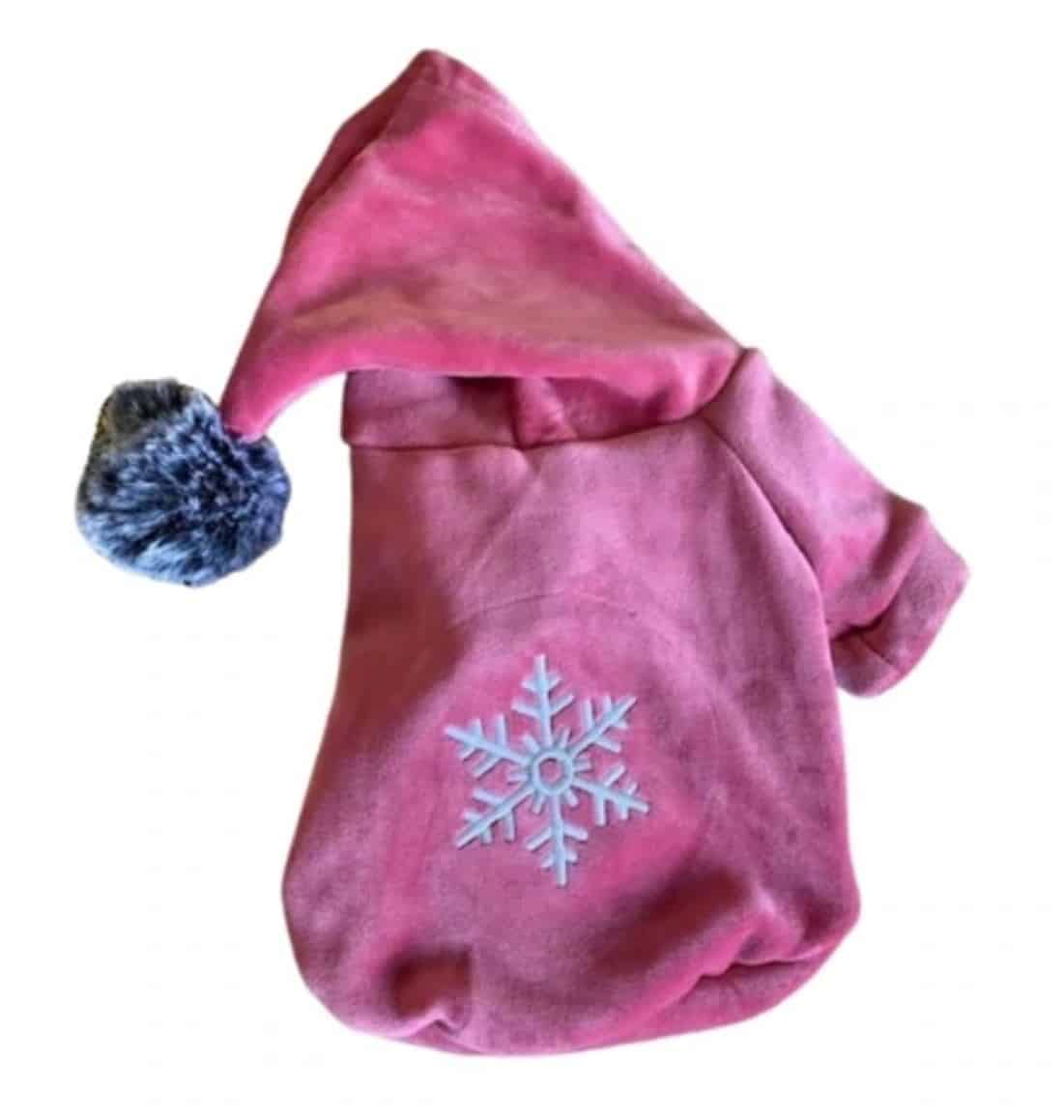 Pink Velour Dog Hoodie image 0