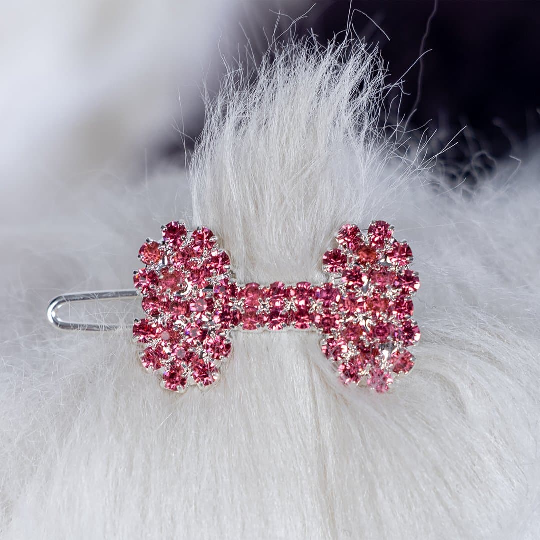 Crystal Bone Barrette - Pink image 0