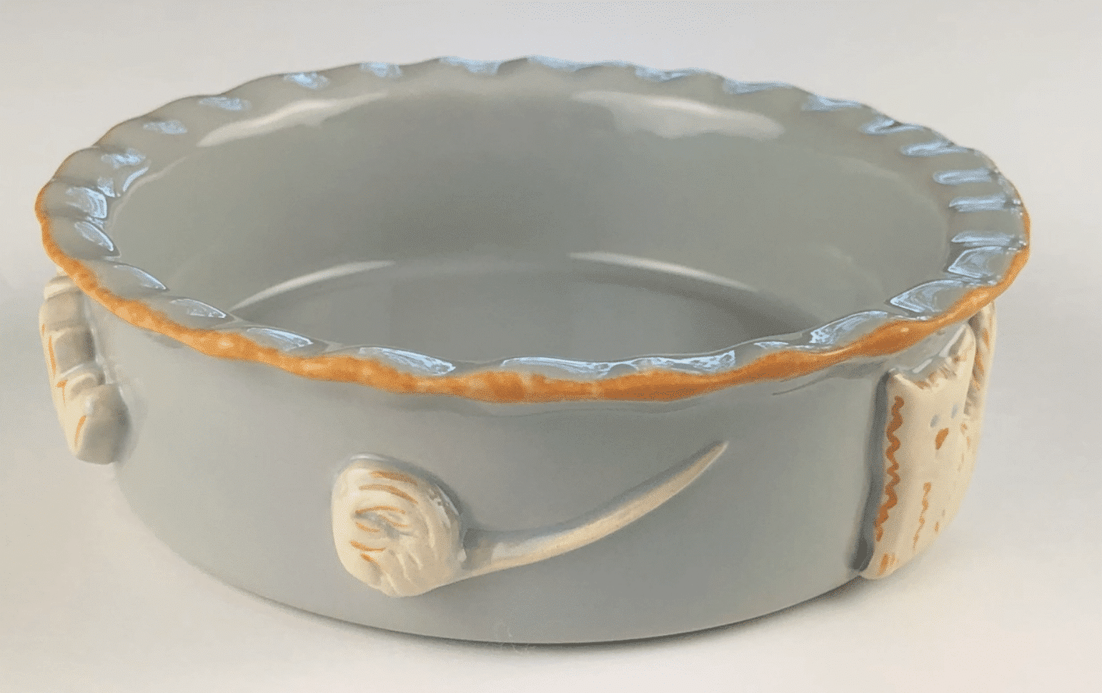 Ceramic Cat Food and Water Bowl - French Grey image 1