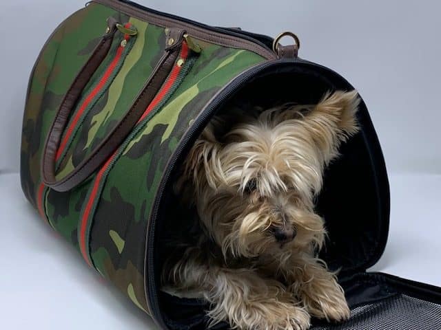 Duffel Camo Dog Bag with Designer Stripes image 1