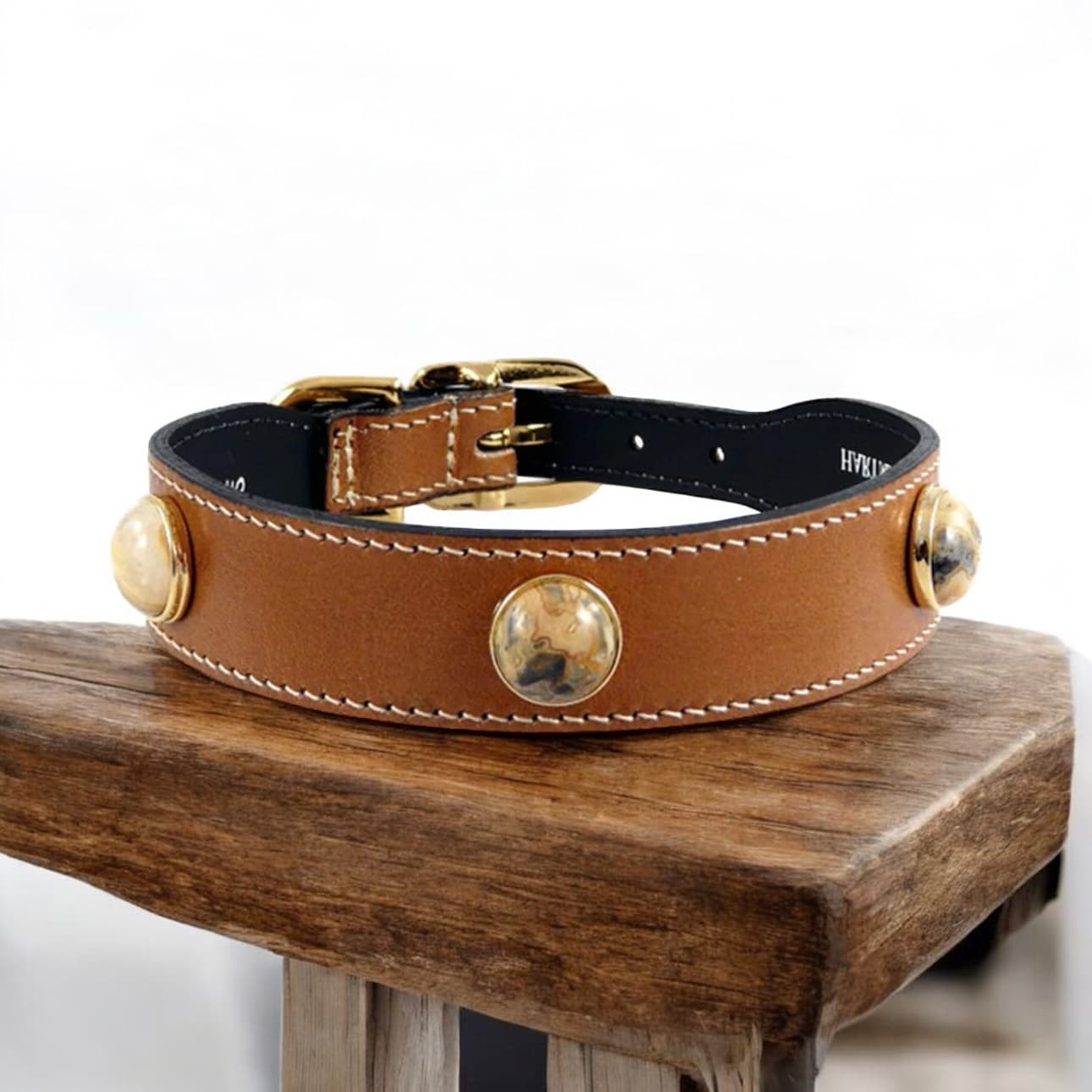 Au Naturale Dog Collar in Tan & Mexican Crazy Lace image 0