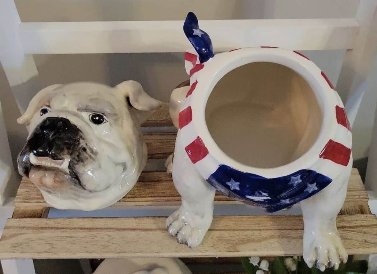 Stars and Stripes Forever Bulldog Dog Treat Jar image 4