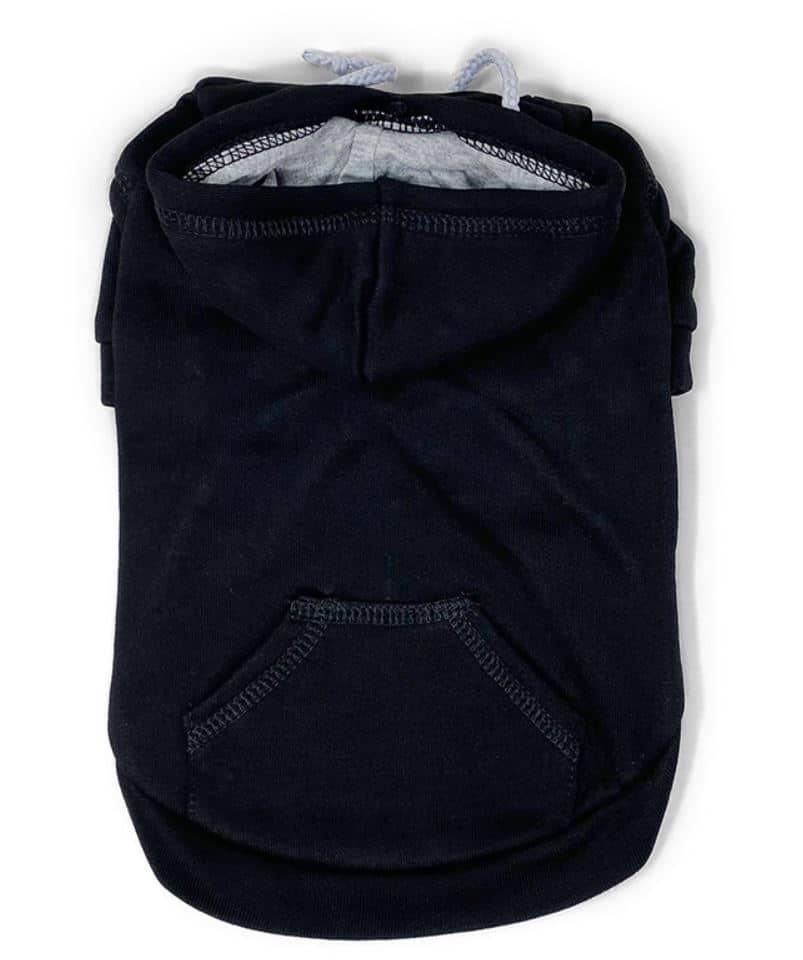 Drawstring Dog Hoodie - Black image 0