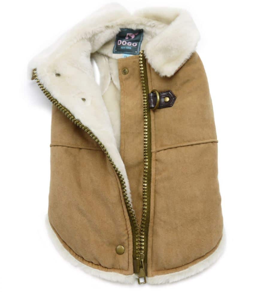 Furry Runner Dog Coat - Brown image 2