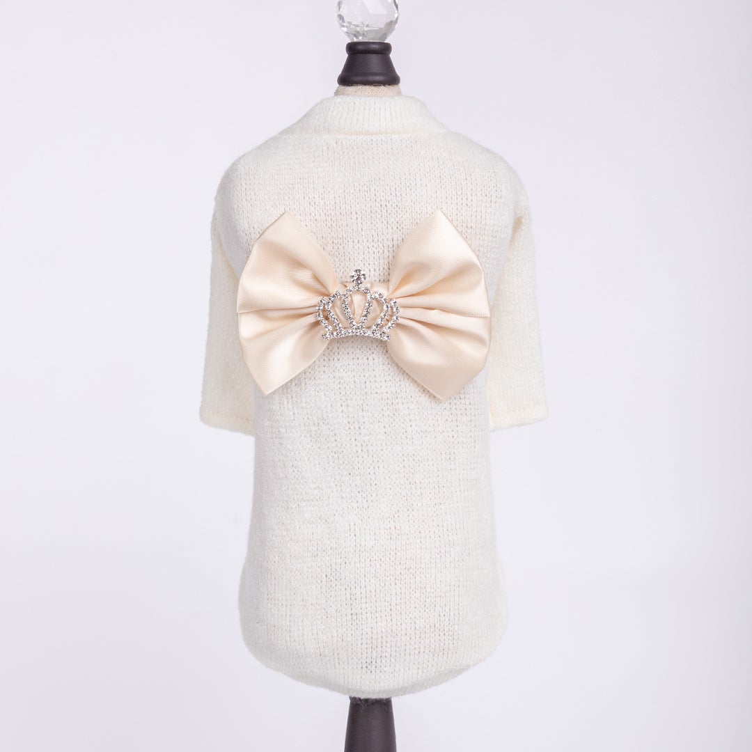 Royal Princess Dog Sweater - Cream image 0