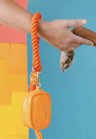Keanu Bag Dispenser/ Treat Pouch - Orange Vegan Leather image 1