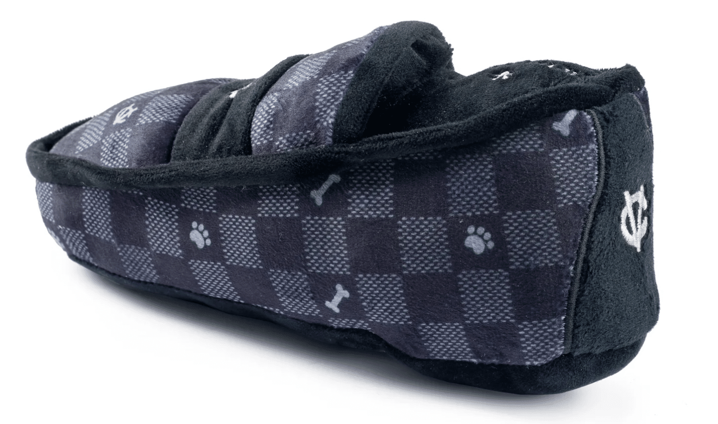Black Checker Chewy Vuiton Loafer Dog Toy image 1