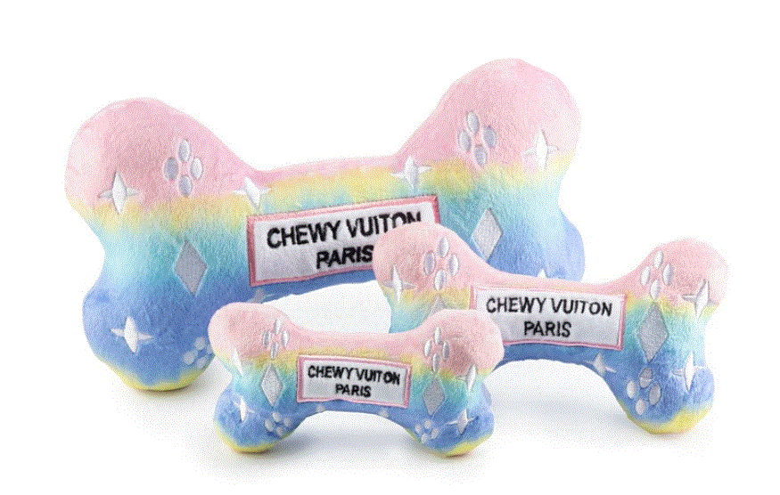 Pink Ombre Chewy Vuiton Dog Bone Toy image 0