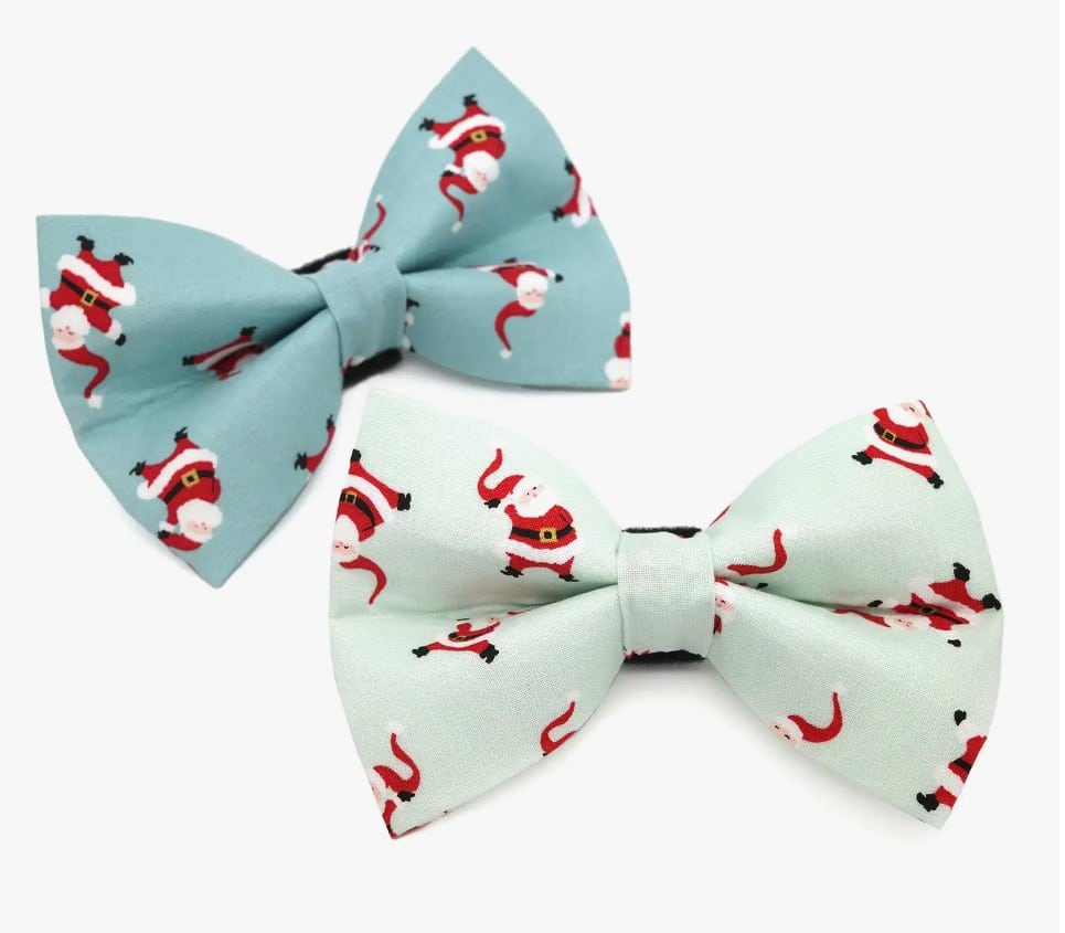 Dancing Santa Dog Bow Tie - Mint image 3