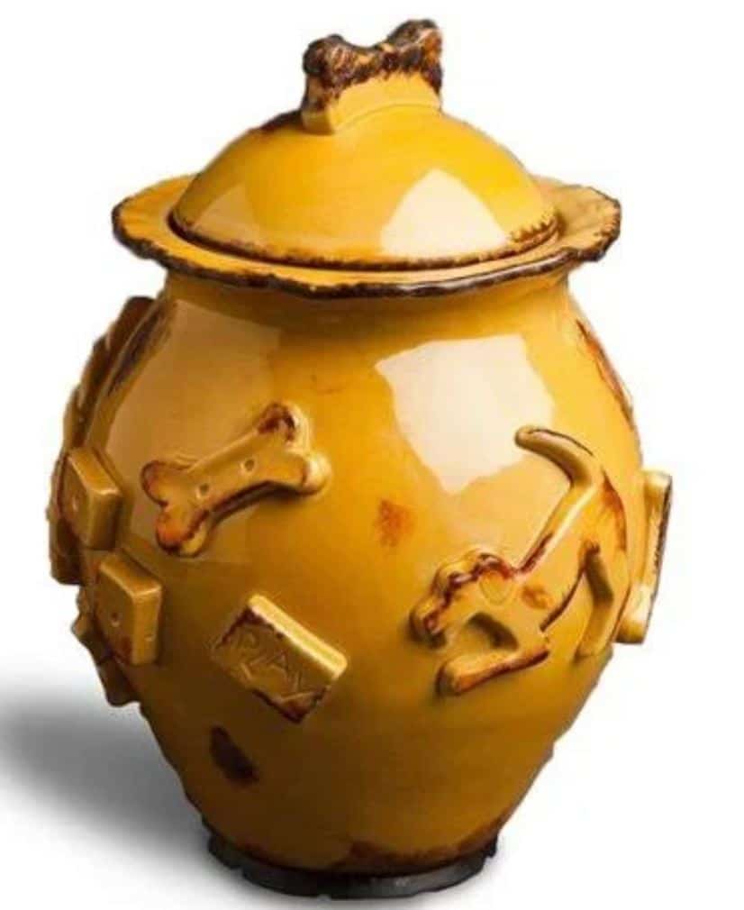 Ceramic Dog Treat Jar - Caramel image 0
