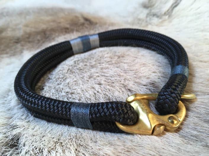 Oonalfie Classic Rope Dog Collar – Northern Lights image 0