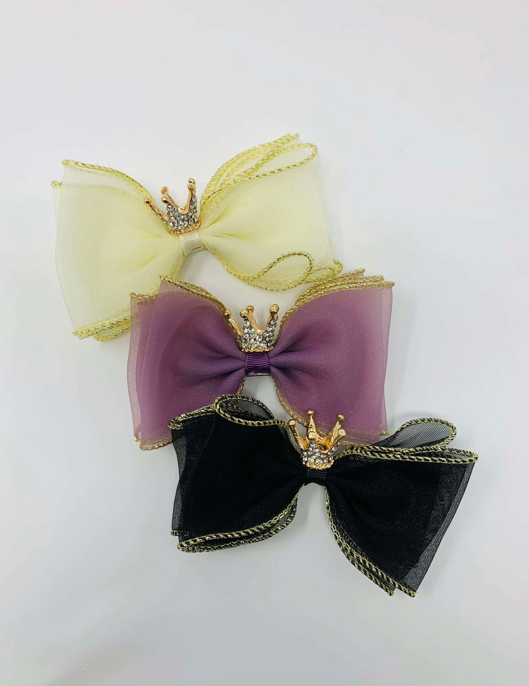 Big Crown Lilac Dog Bow Clip image 1