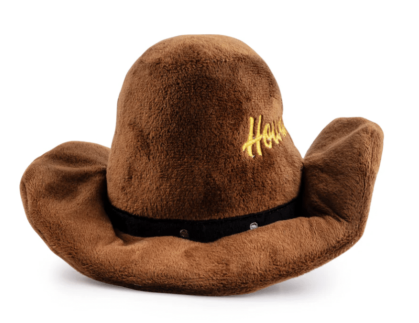 Brown 'Howdy' Cowboy Hat Dog Toy image 2