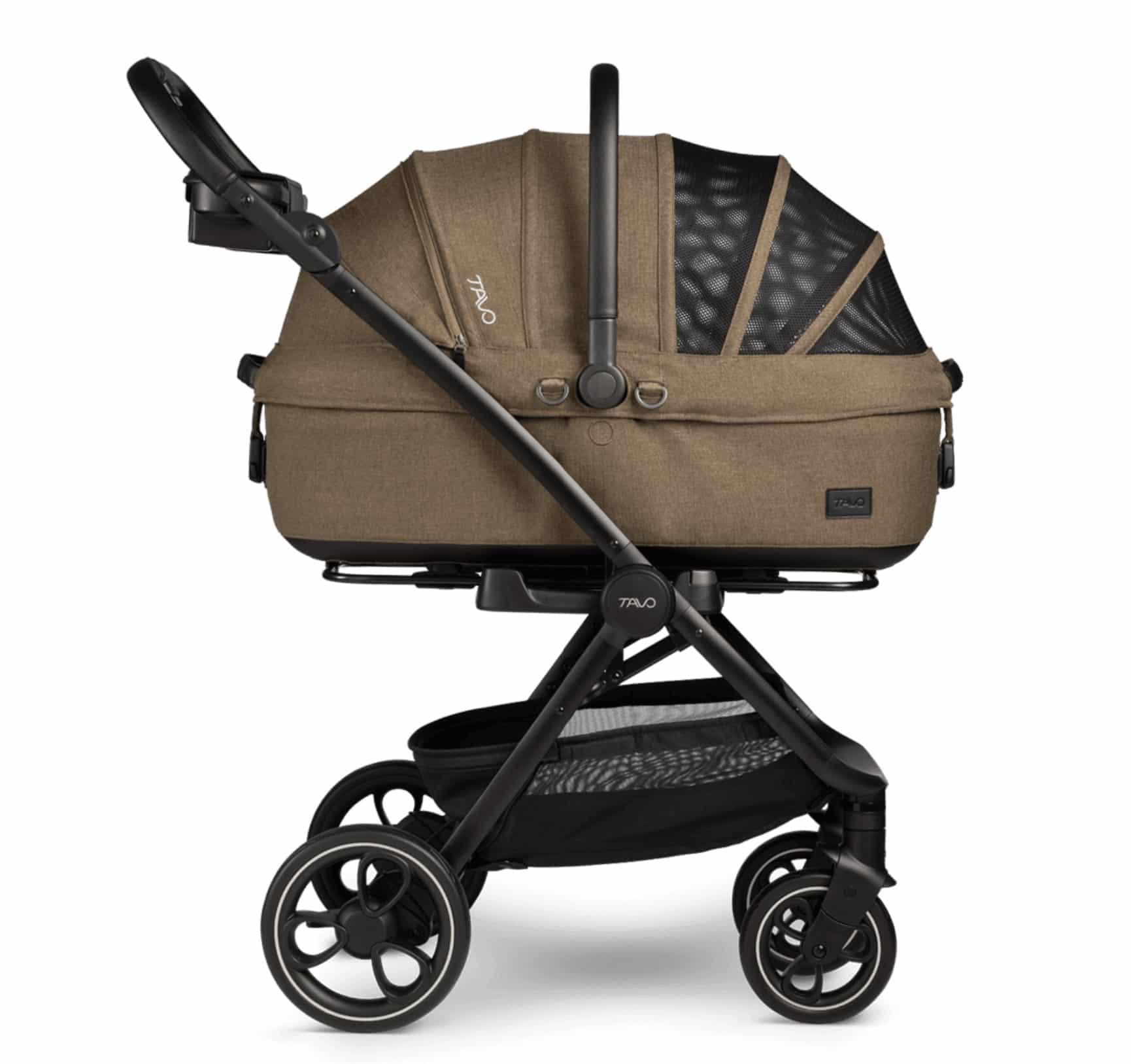 Tavo Pets Maeve Medium (Rigid Handle) Pet Stroller - Brindle image
