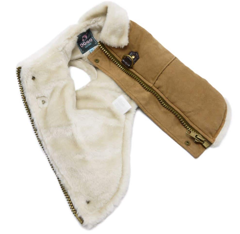 Furry Runner Dog Coat - Brown image 3