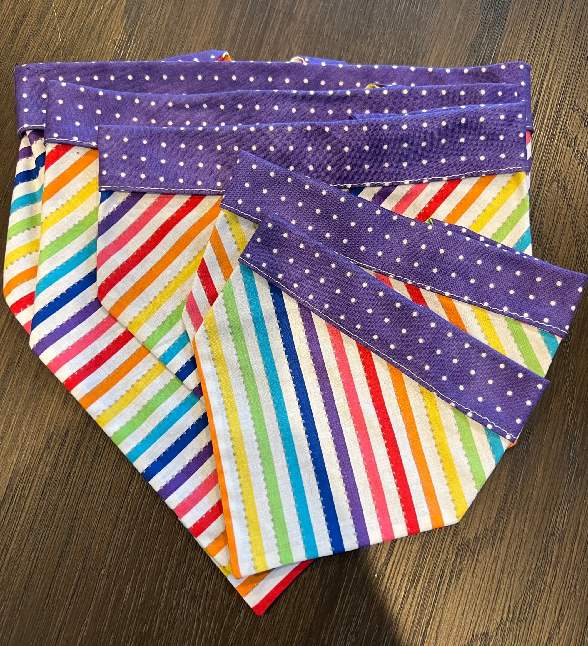 Rainbow Stripes Dog Bandana no bow image 0