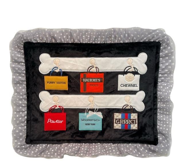 Shopaholic Dog Cafe Mat - Black image 0