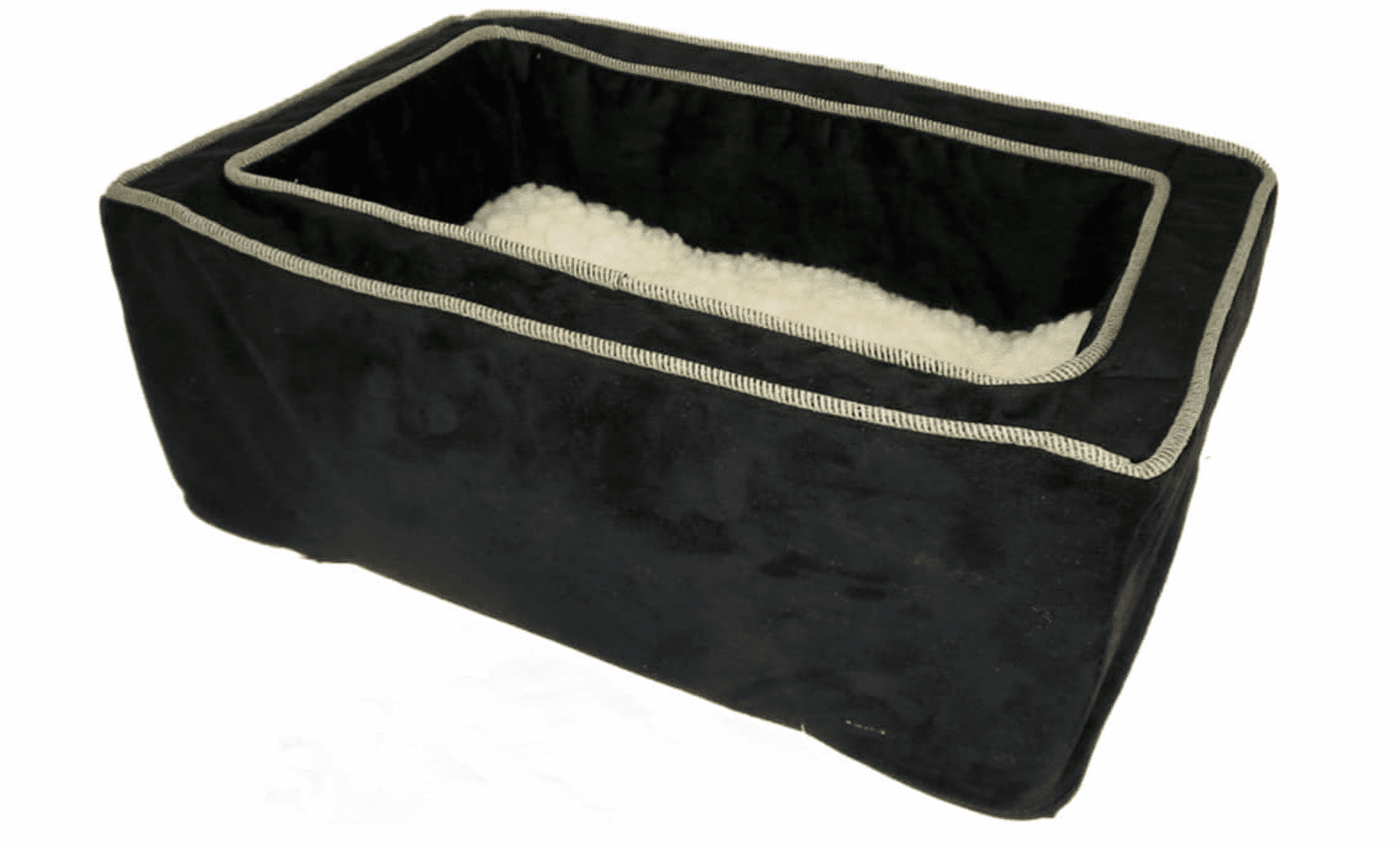 Snoozer Luxury Console Dog Car Seat with Microfiber - Black / Herringbone - Large image 1