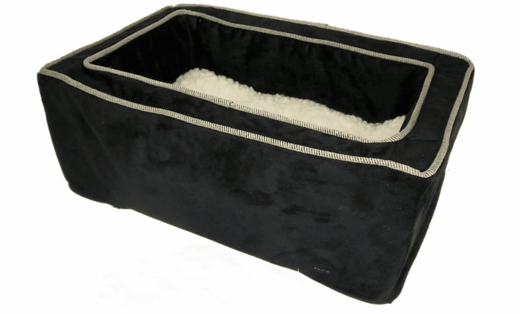 Snoozer Luxury Console Dog Car Seat with Microfiber - Black / Herringbone - Large image 1