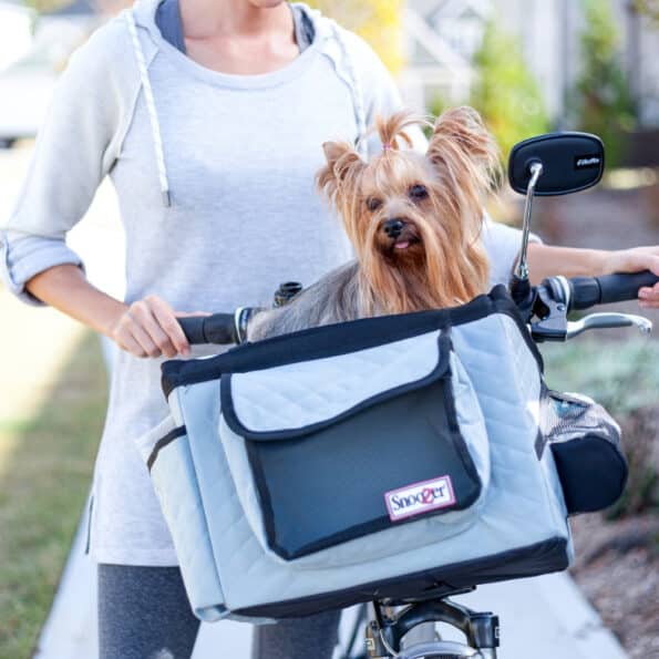 Dog Bicycle Basket - Grey - Black image