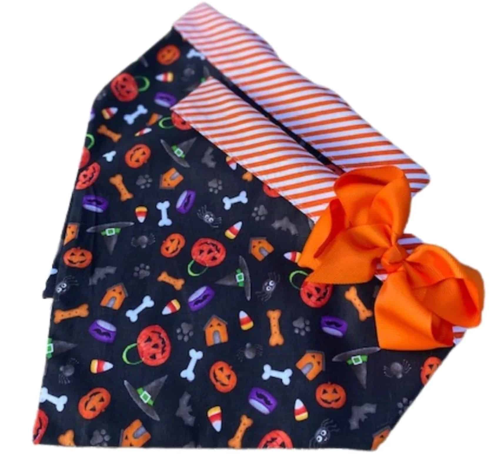 Spooky Doghouse Dog Bandana Black no bow image 0