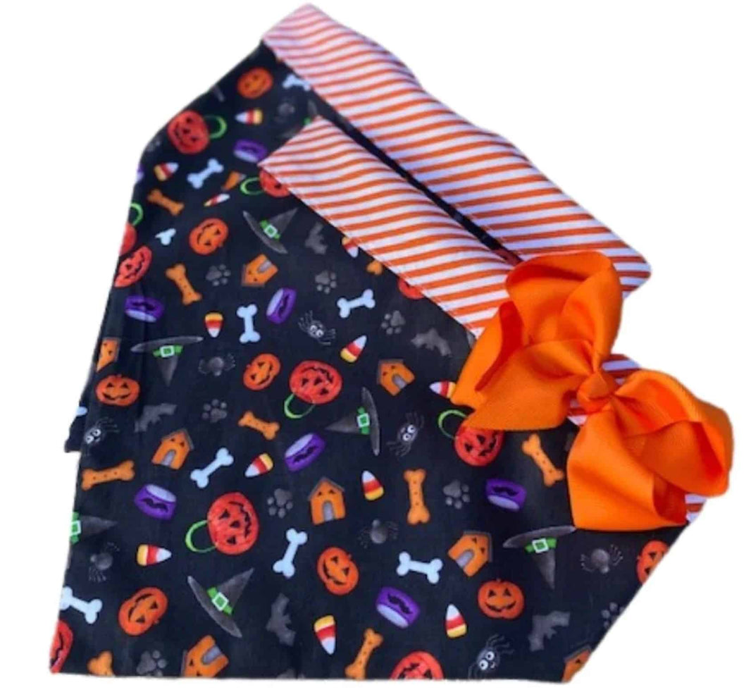 Spooky Doghouse Dog Bandana Black no bow image 0