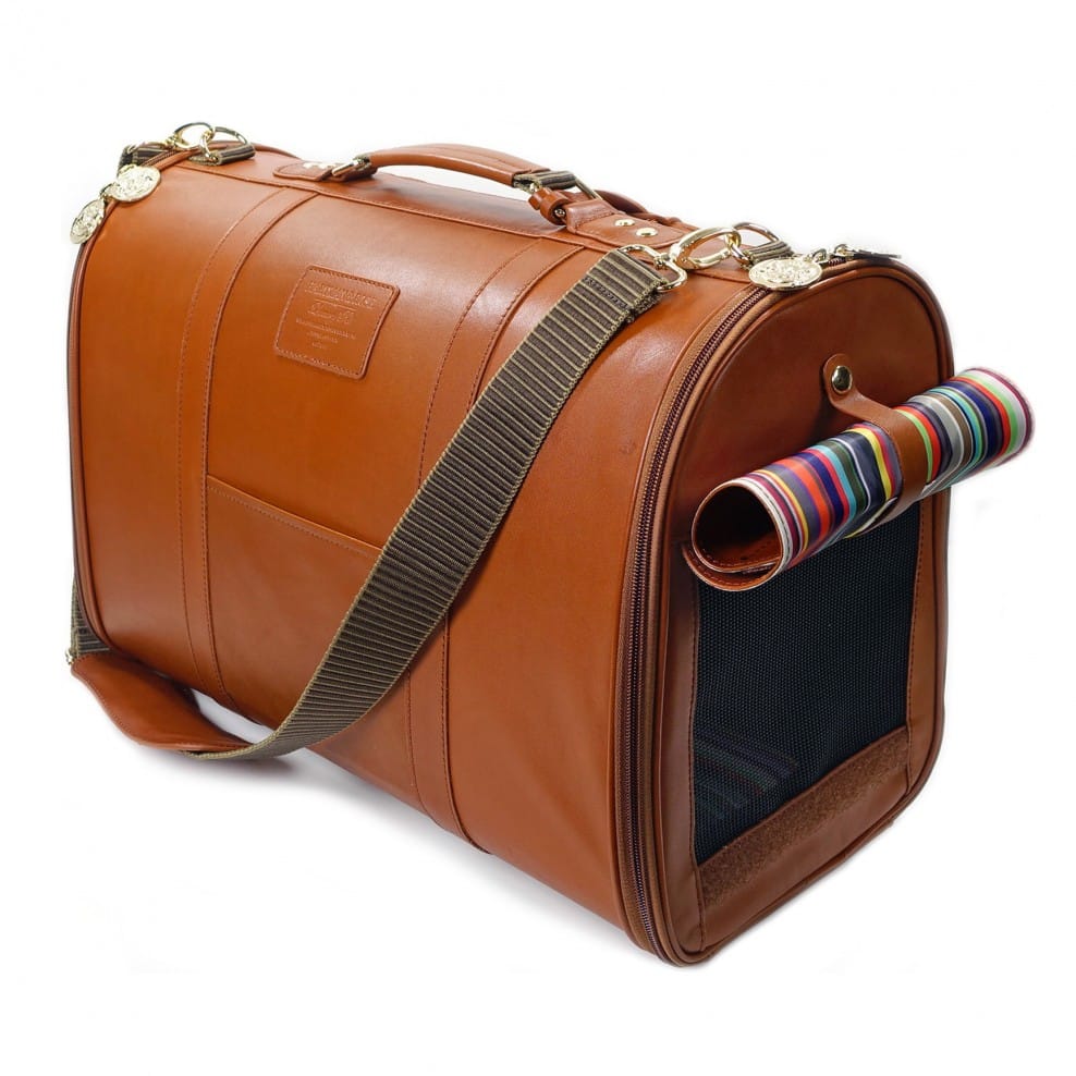 Pet Carrier in Cognac Leather image 0
