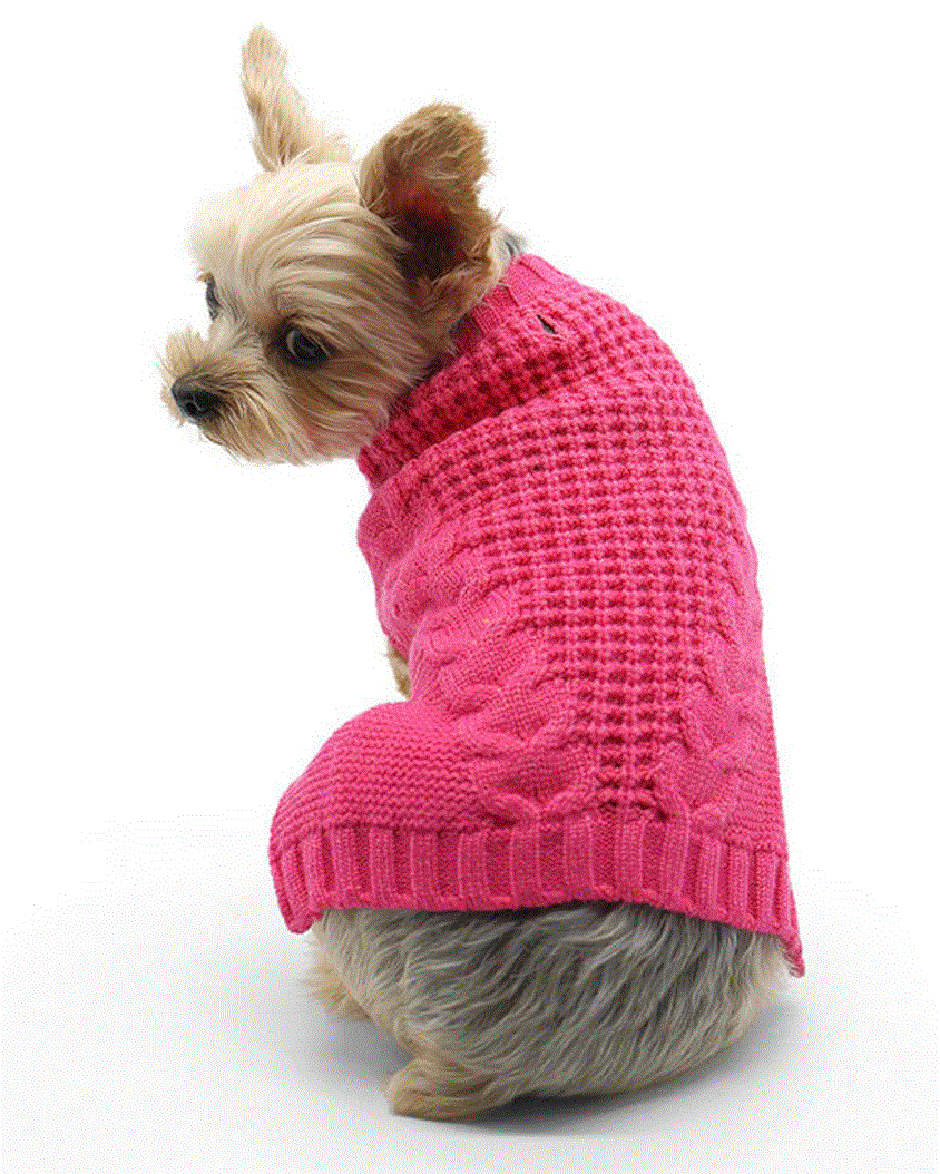 Mix Knit Pink Dog Sweater image 1